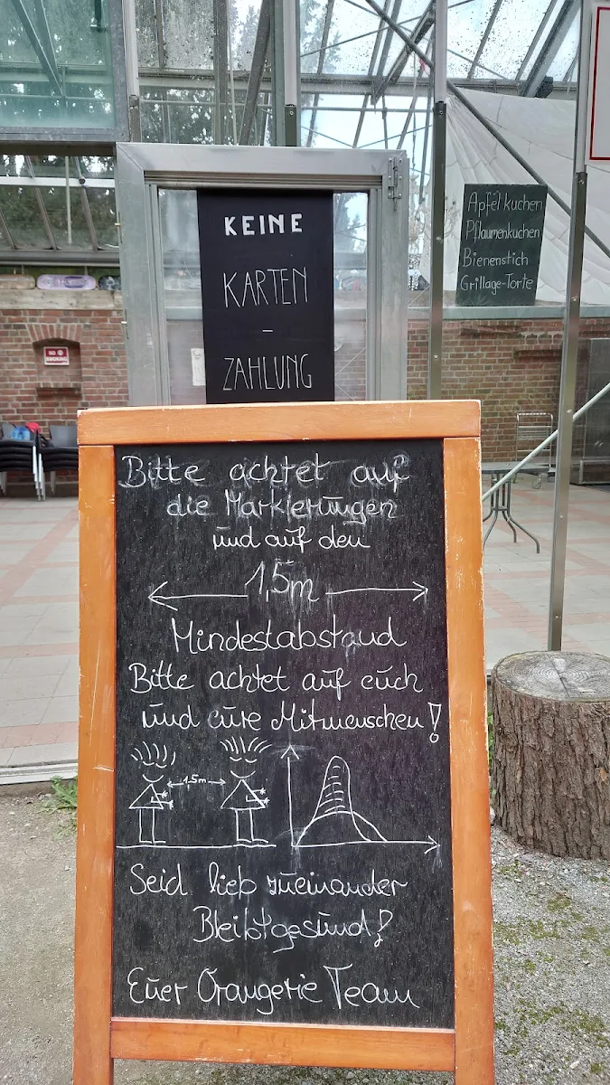 Speisekarte, Eiscafé Orangerie