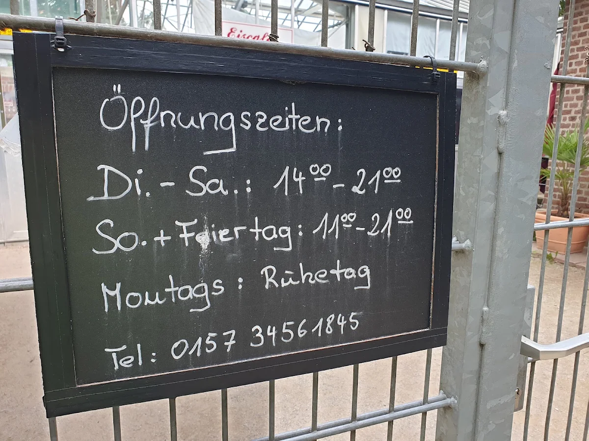 Speisekarte, Eiscafé Orangerie