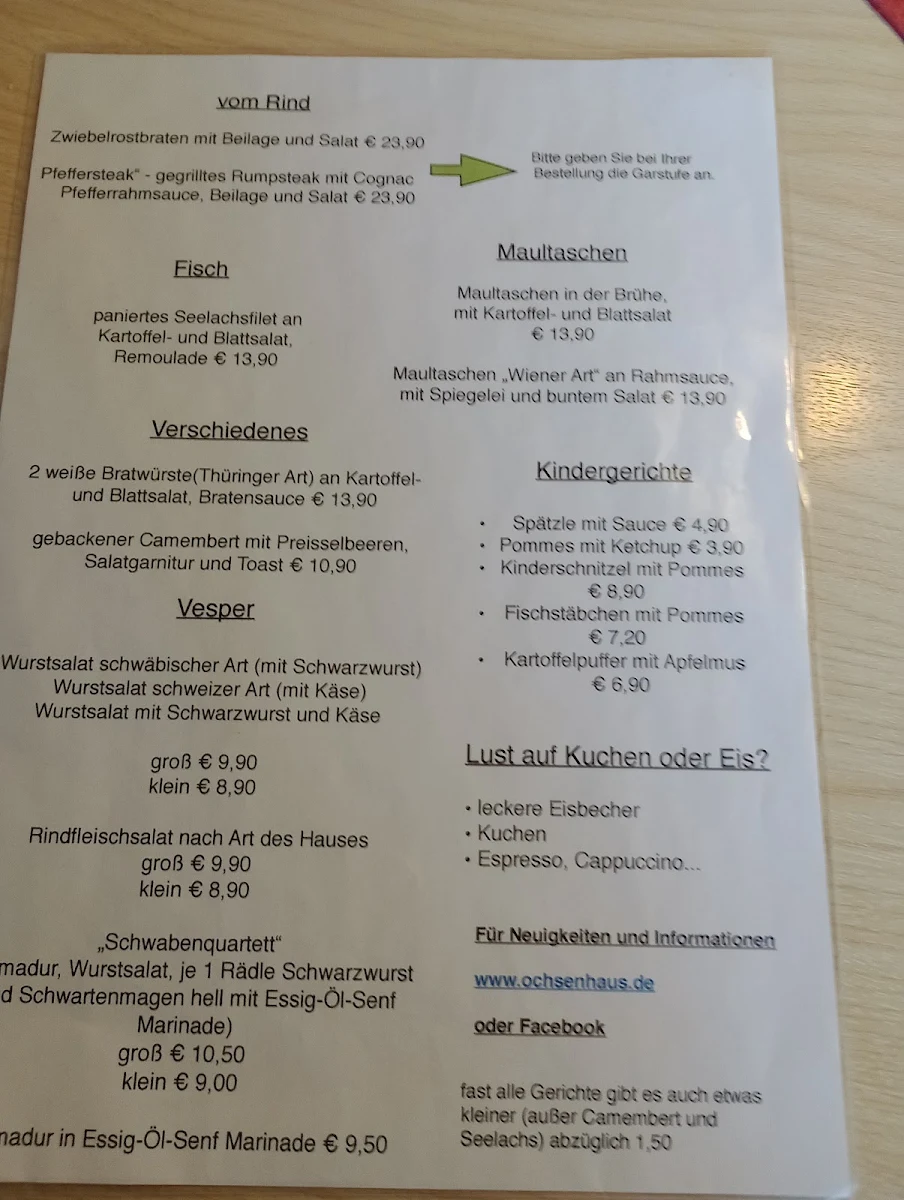 Speisekarte photo 2