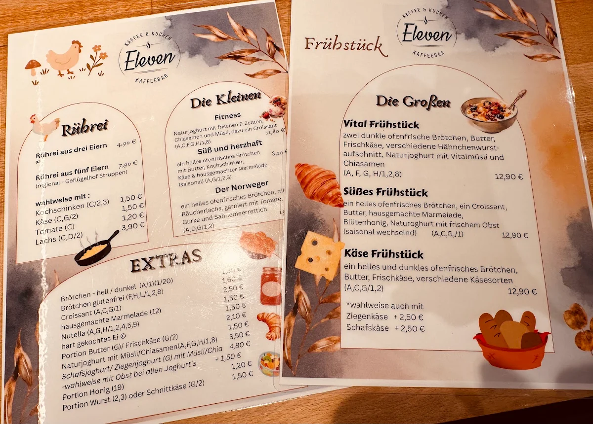 Speisekarte, ELEVEN Pirna