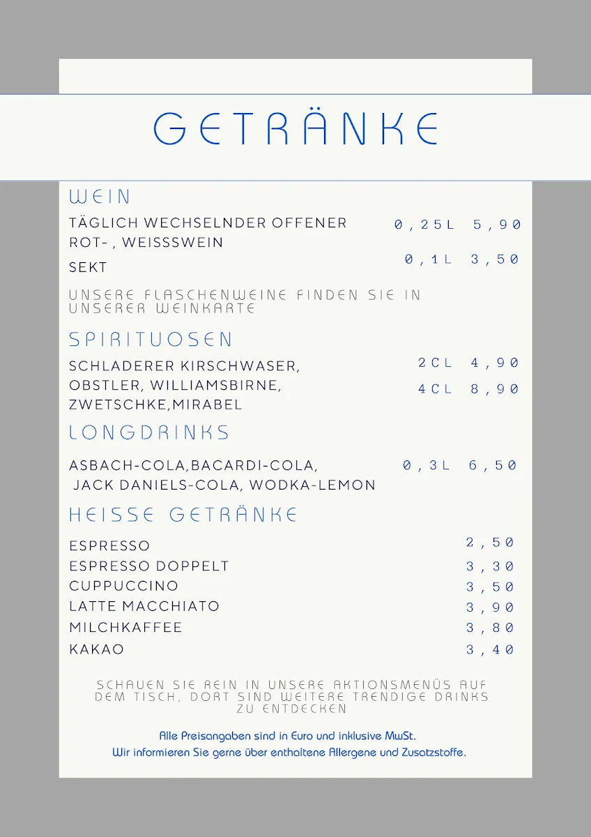 Speisekarte photo 3