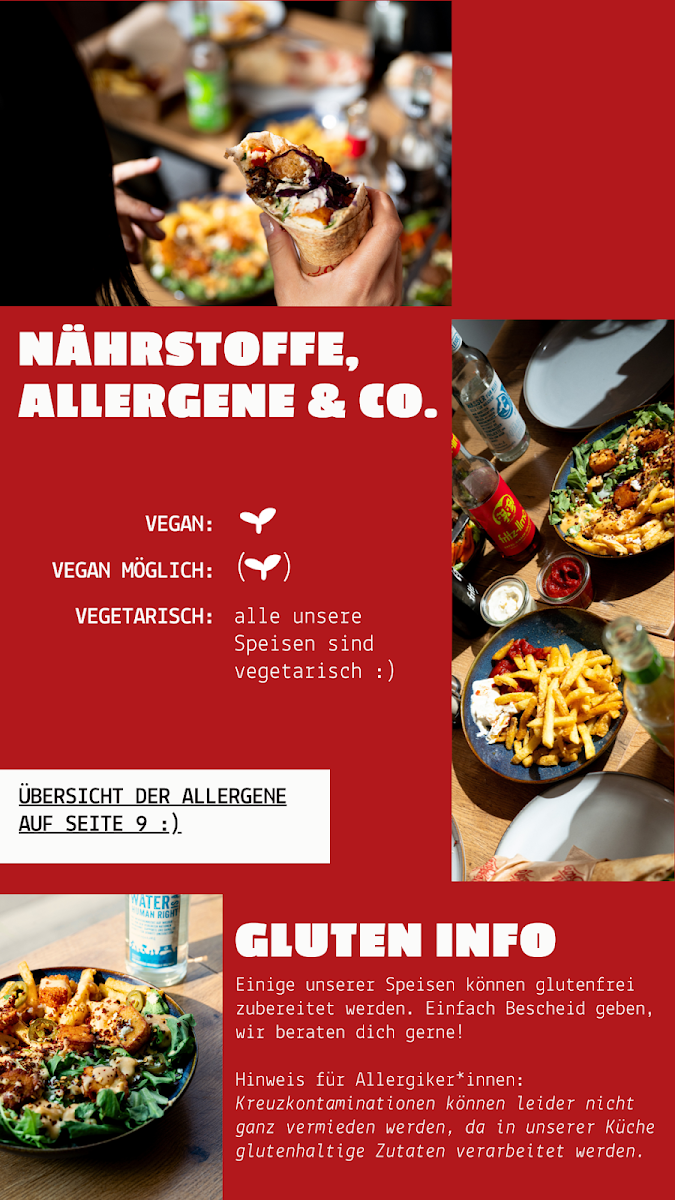Speisekarte, Veggie Bros