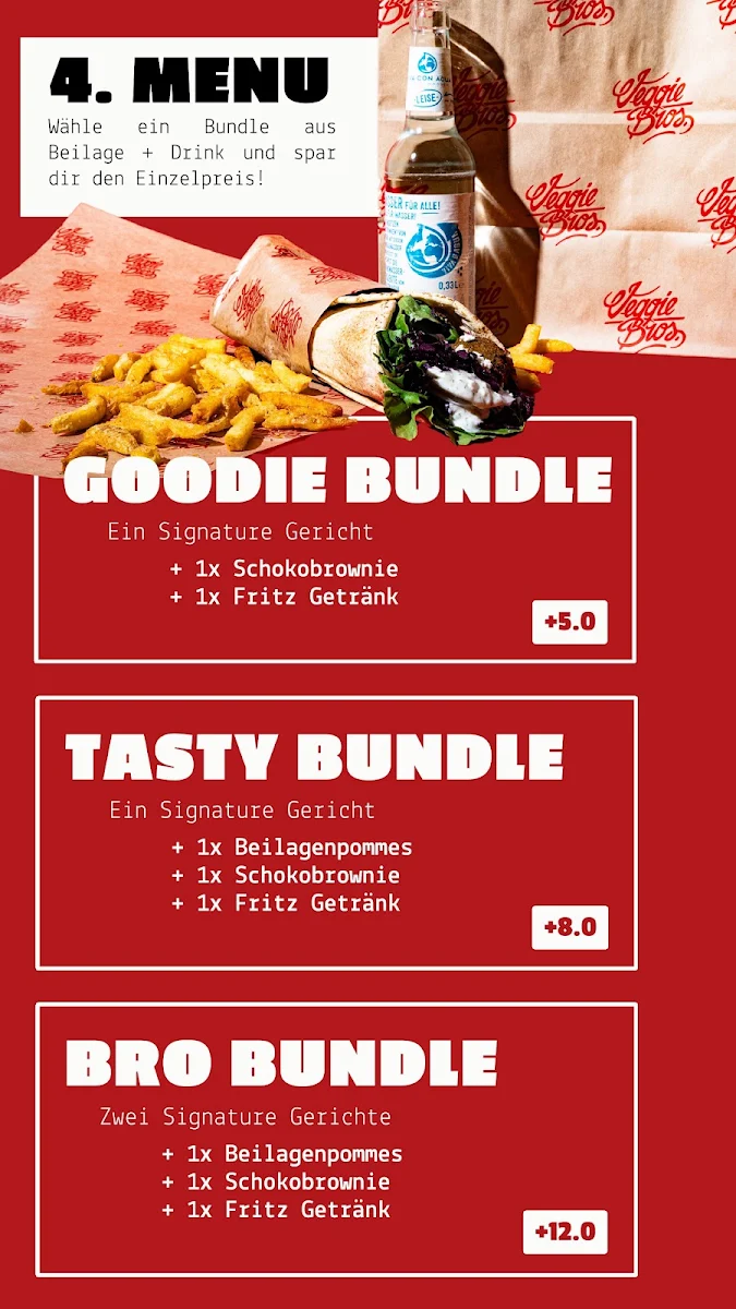 Speisekarte, Veggie Bros