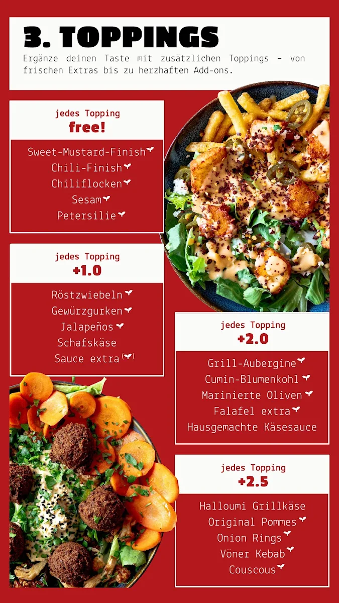 Speisekarte, Veggie Bros