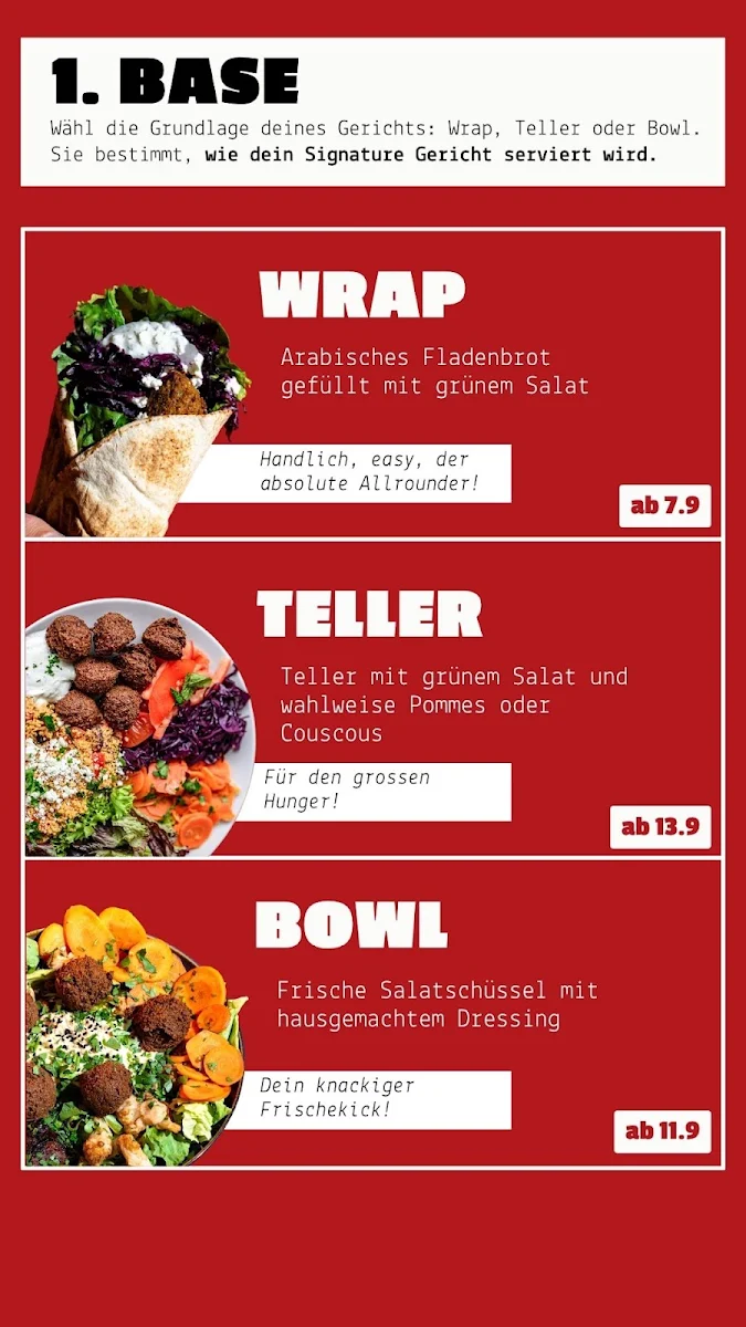 Speisekarte, Veggie Bros