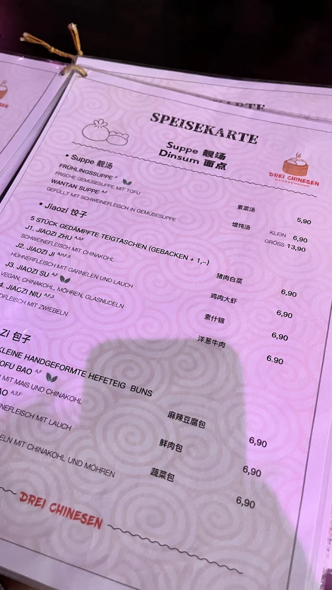 Speisekarte, China Restaurant Drei Chinesen