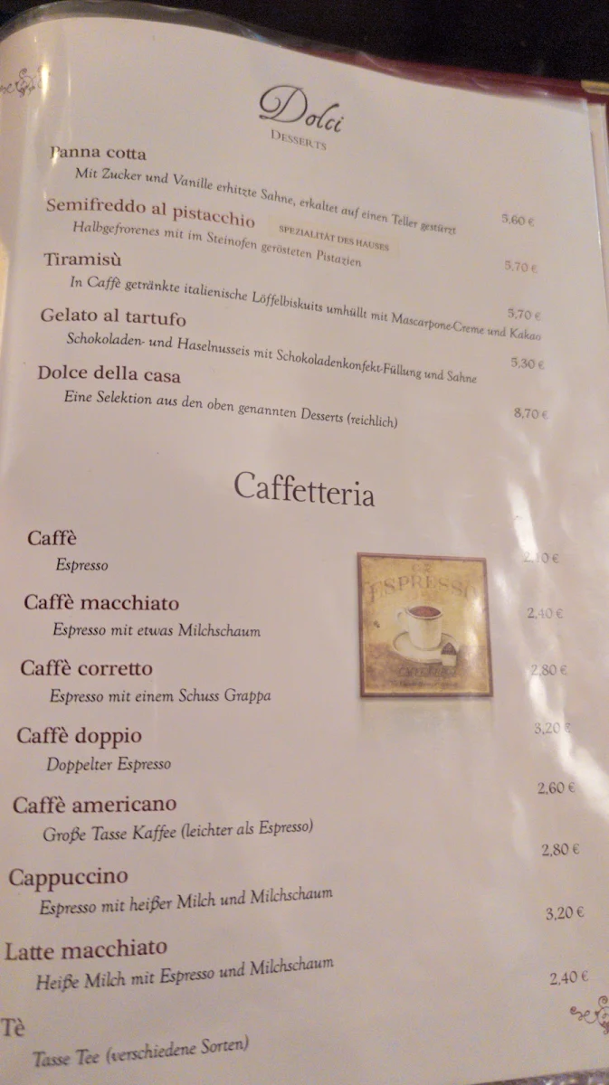 Speisekarte, Osteria La Toscana
