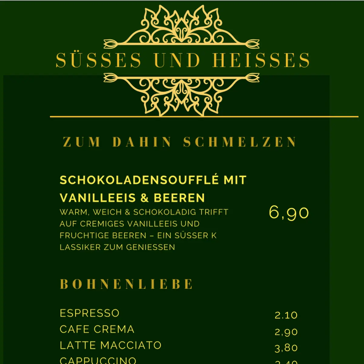 Speisekarte, Distelhäuser am Markt