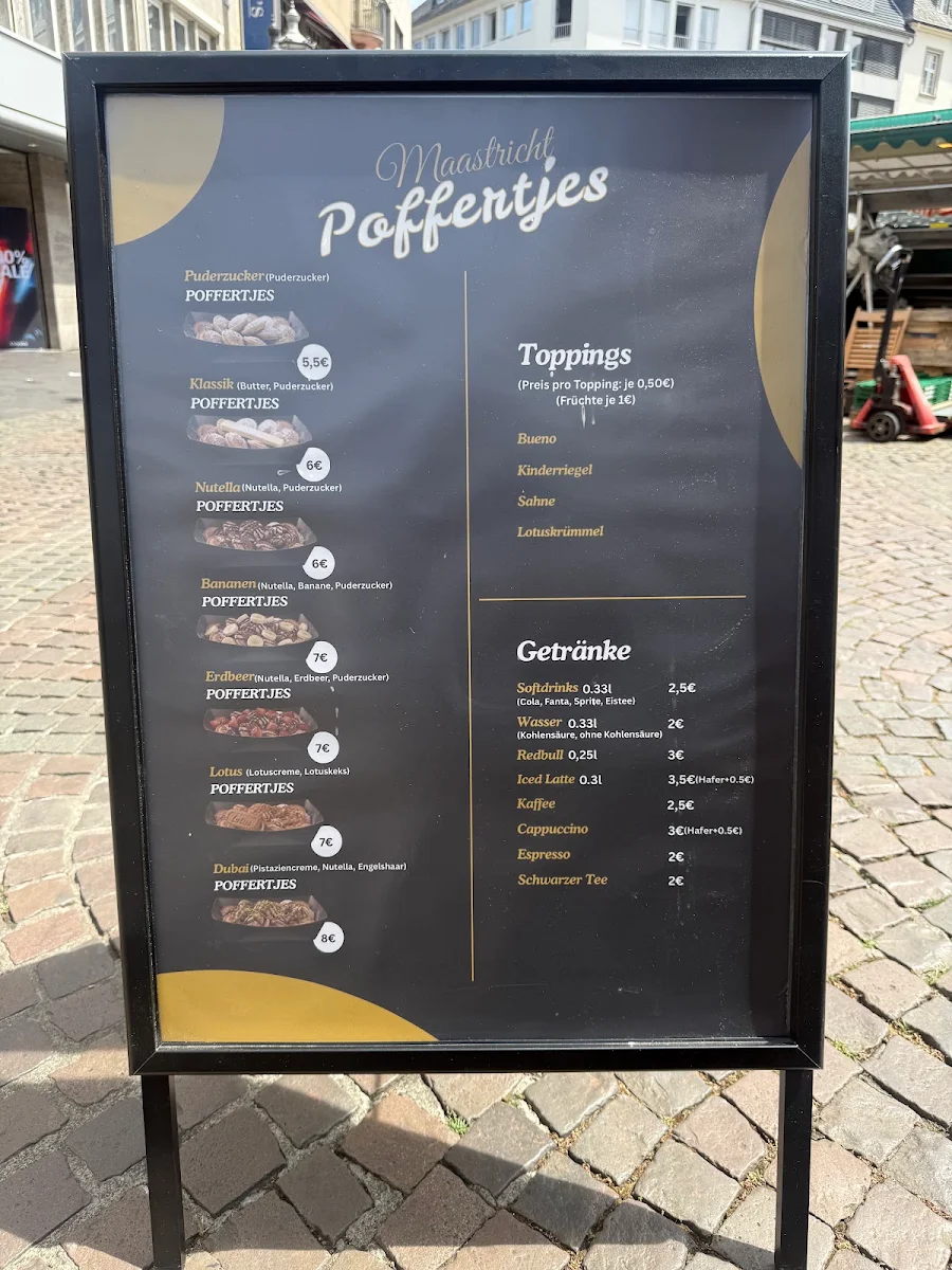 Speisekarte, Maastricht Poffertjes