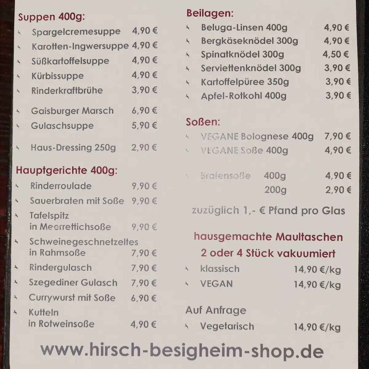 Speisekarte photo 2