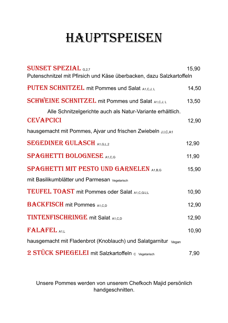 Speisekarte photo 2