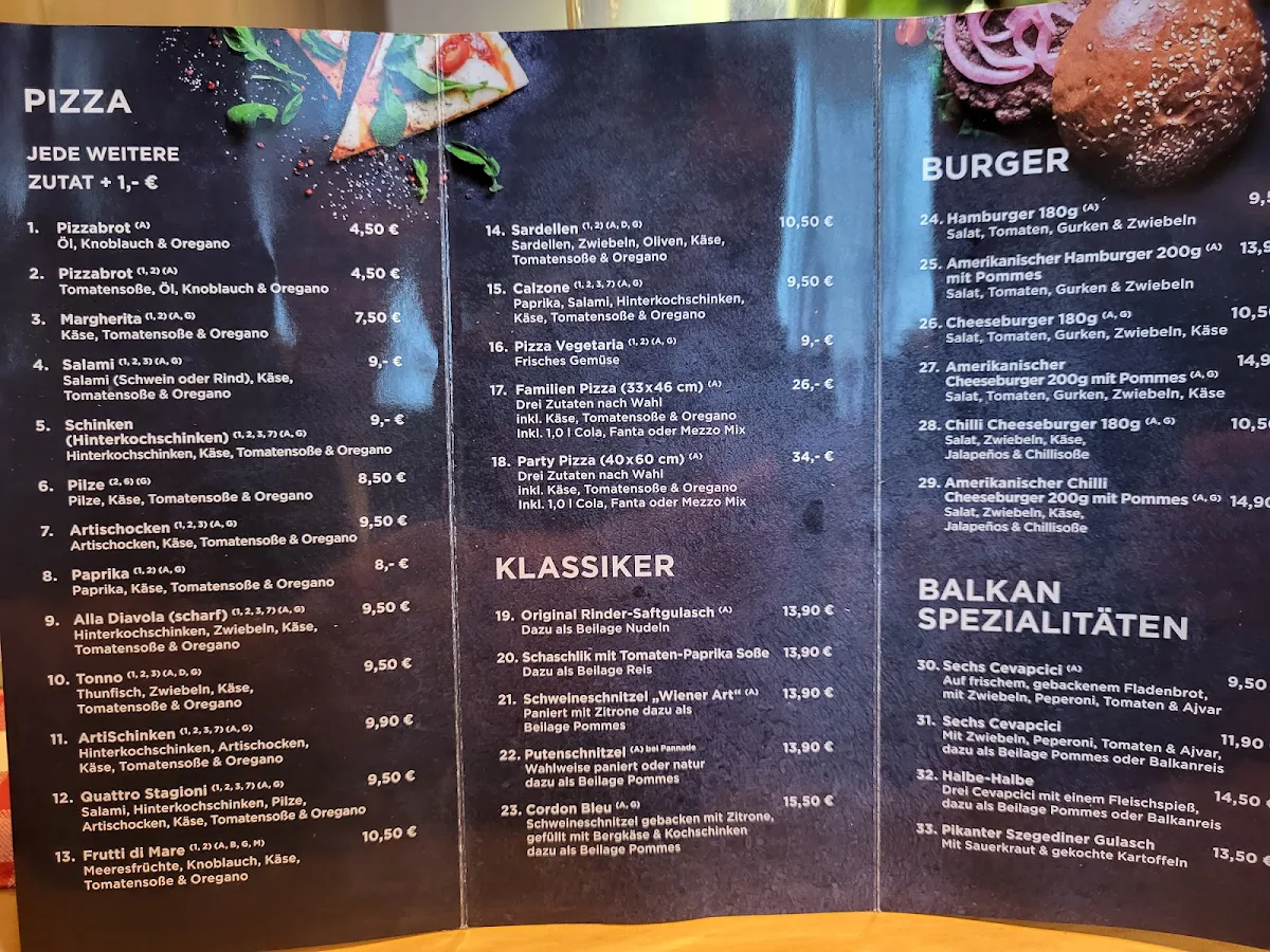 Speisekarte, Phönix Stuben