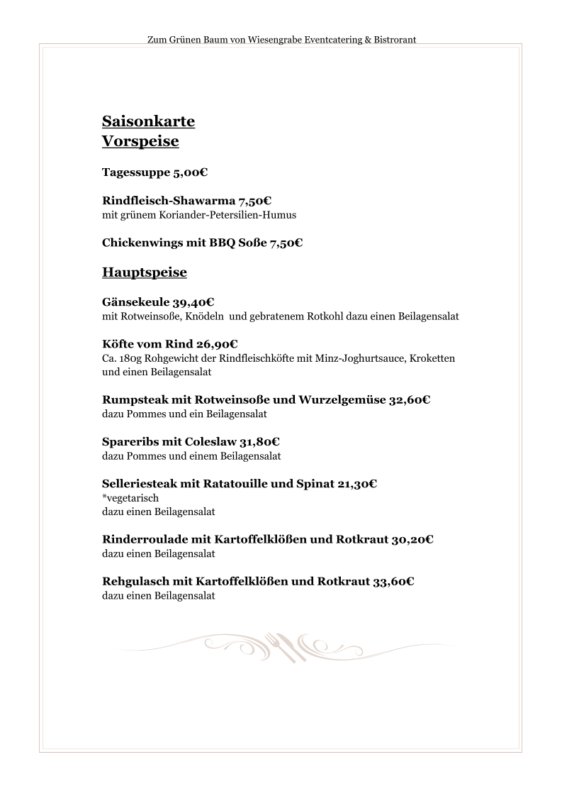 Speisekarte photo 1