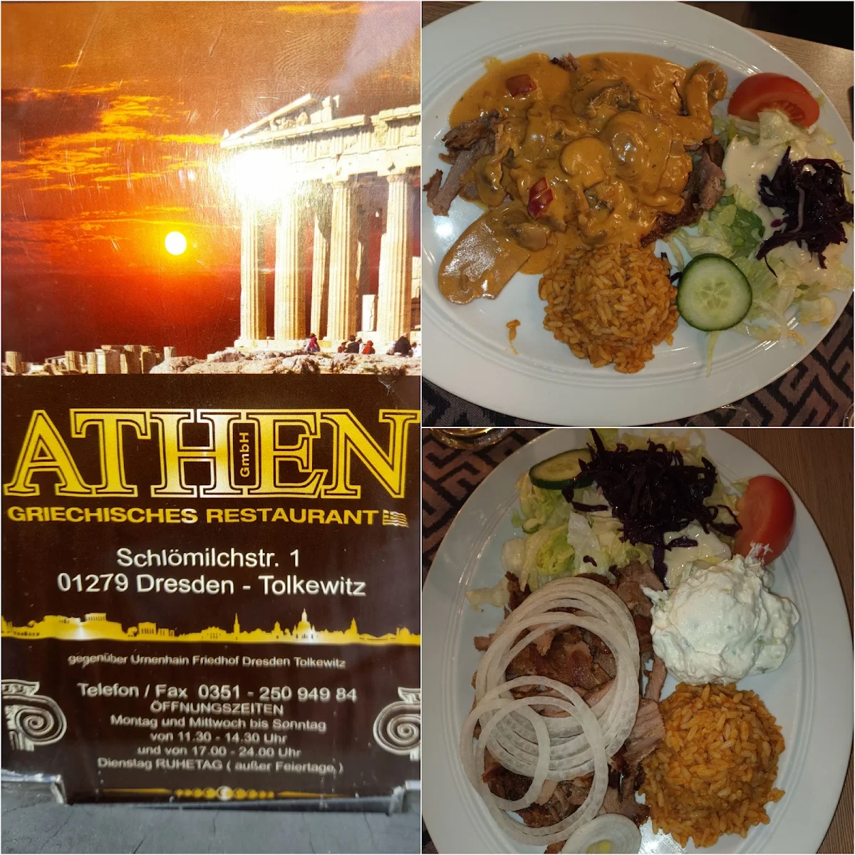 Speisekarte, Restaurant Athen