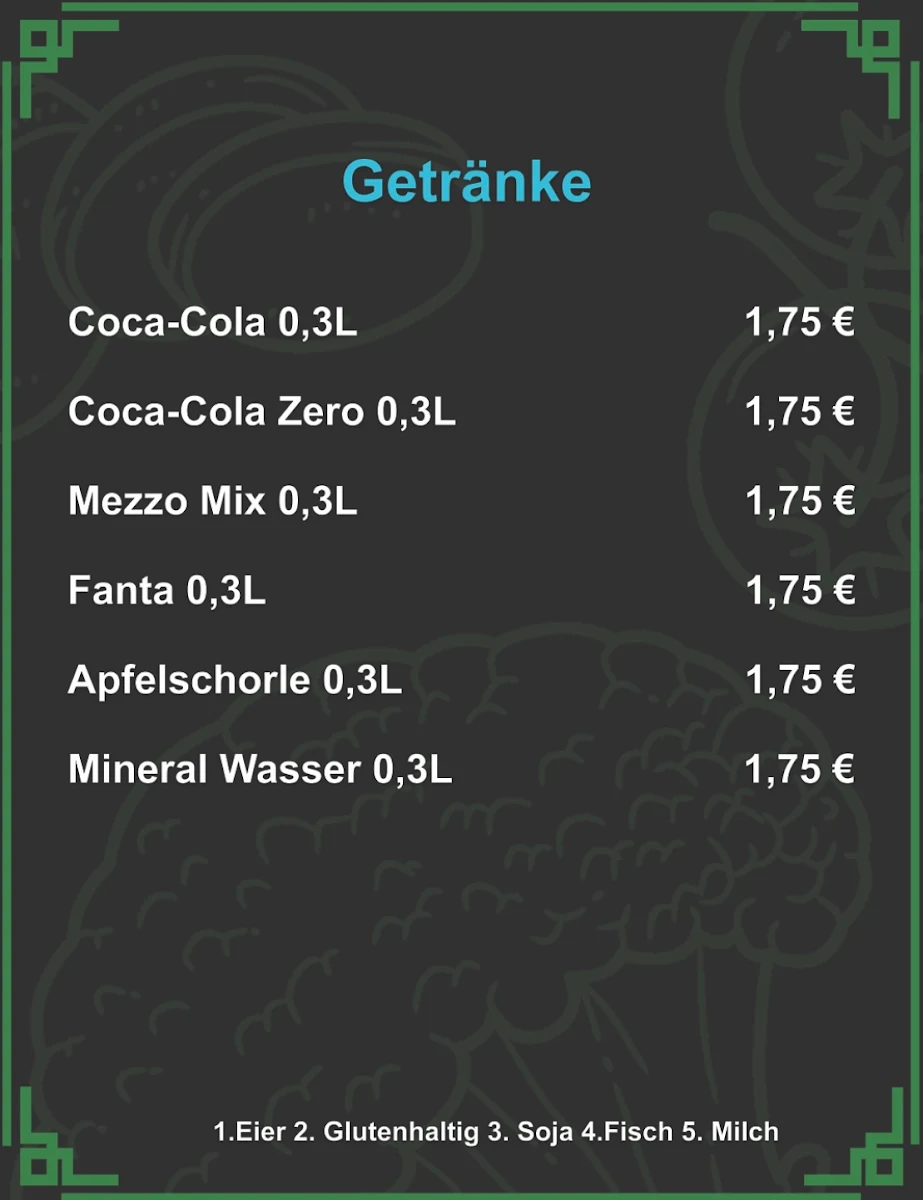 Speisekarte, Gardener Wok Halal Imbiss