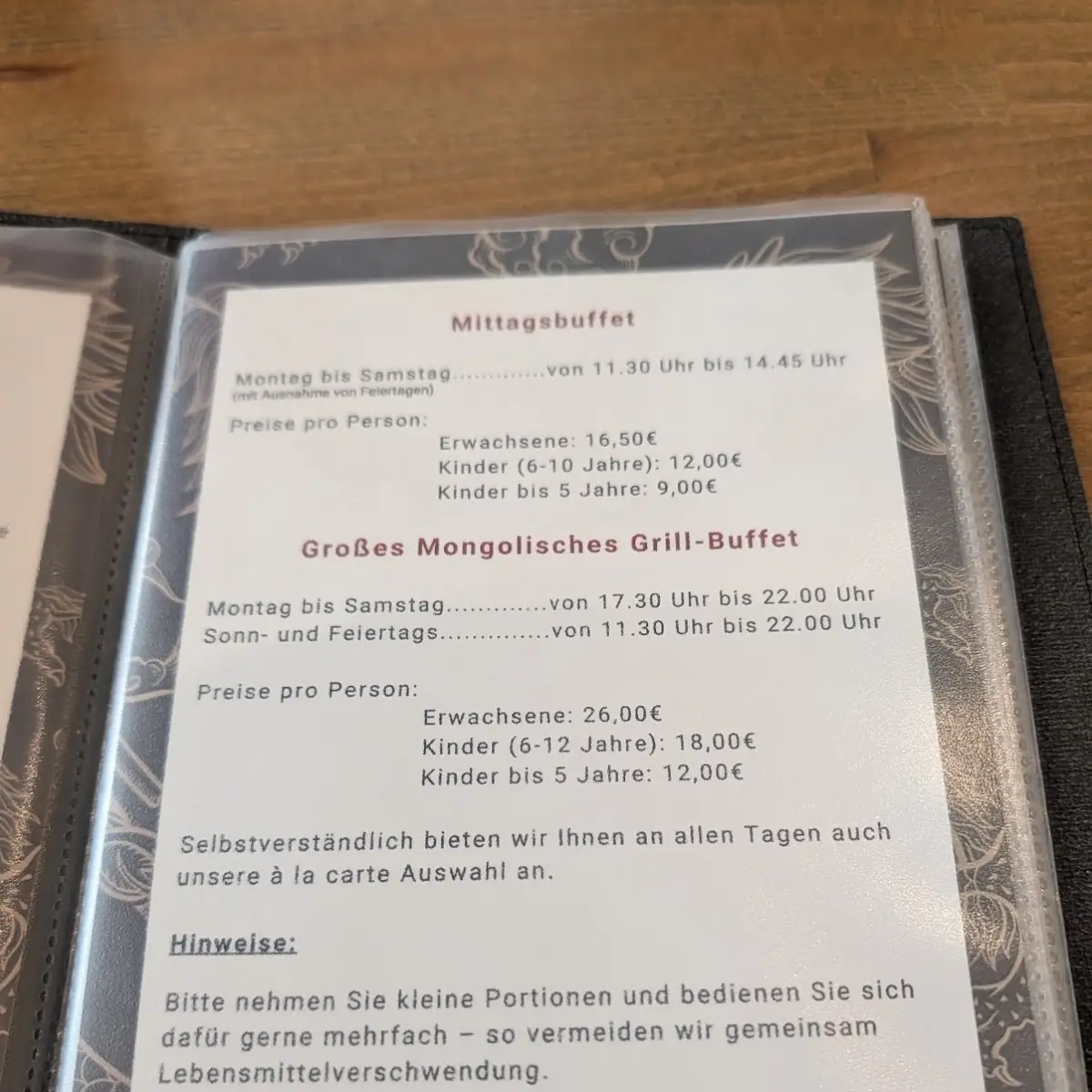 Speisekarte photo 1