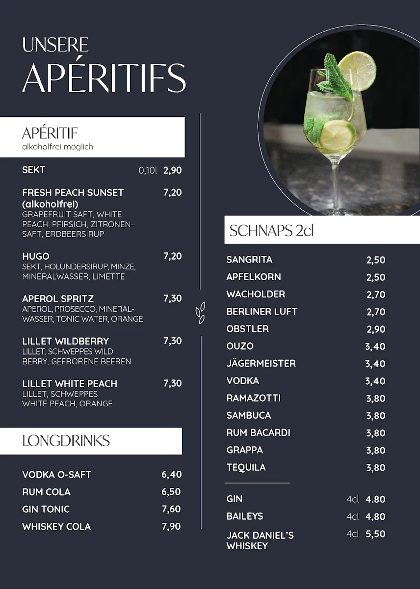 Speisekarte, The Resting Place Bar & Grill