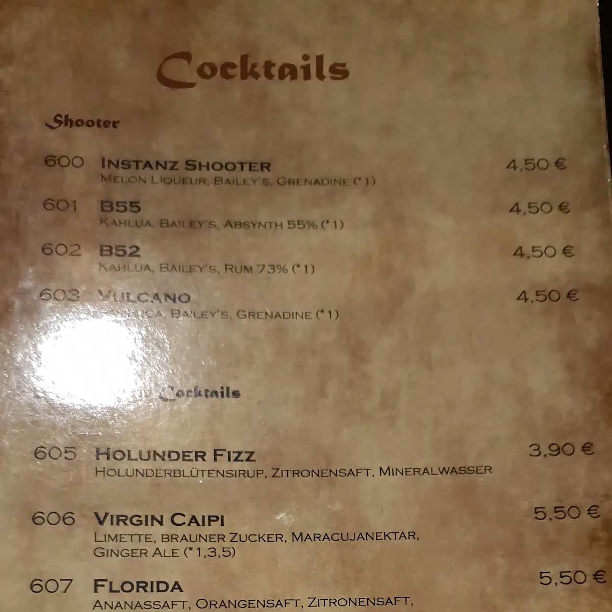 Speisekarte, Letzte Instanz