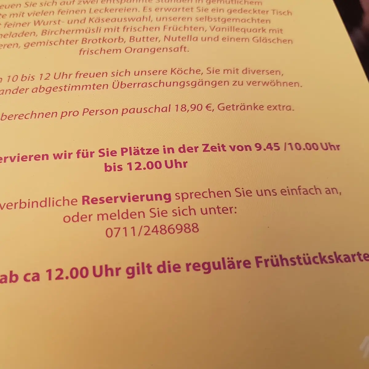 Speisekarte, Letzte Instanz