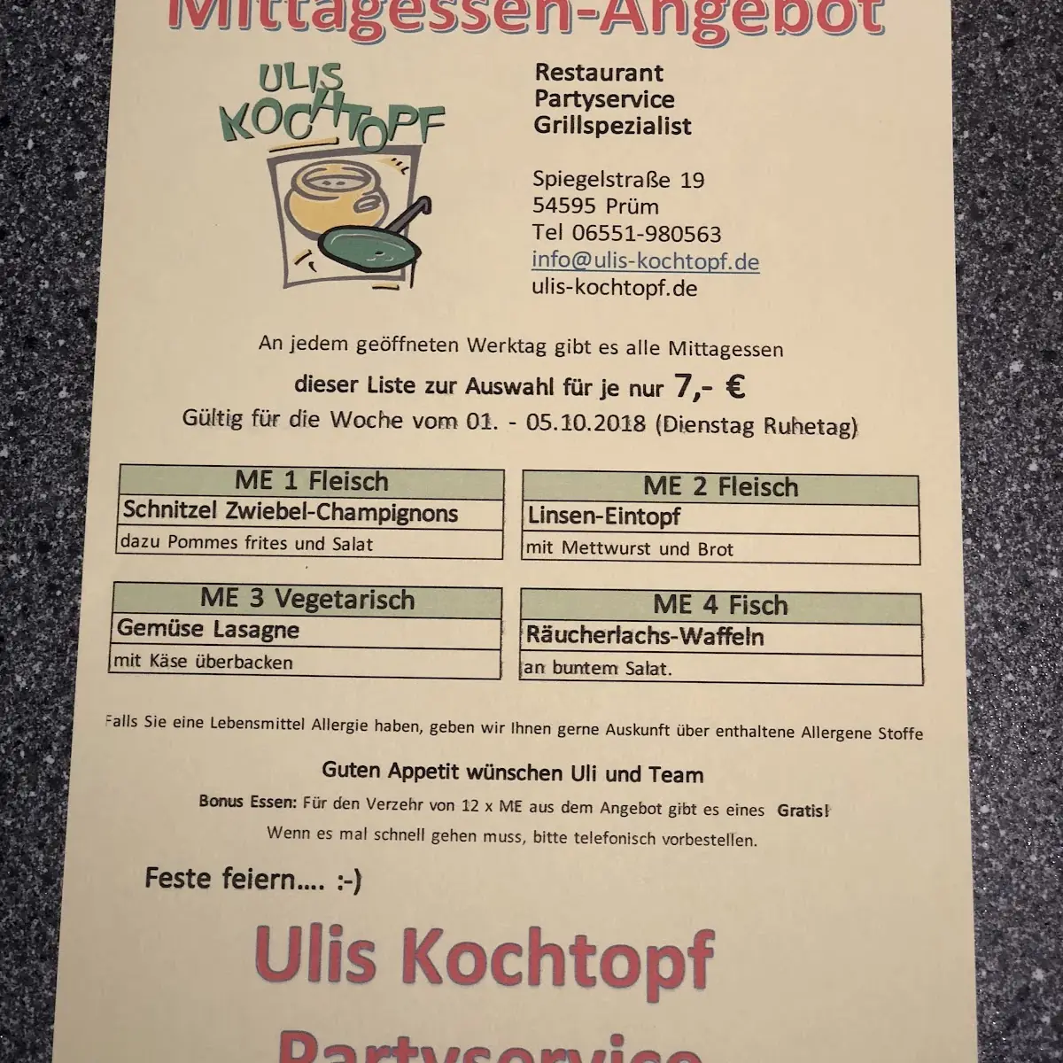 Speisekarte photo 3