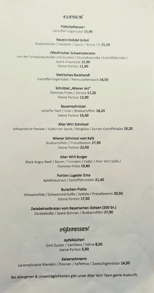 Speisekarte photo 1