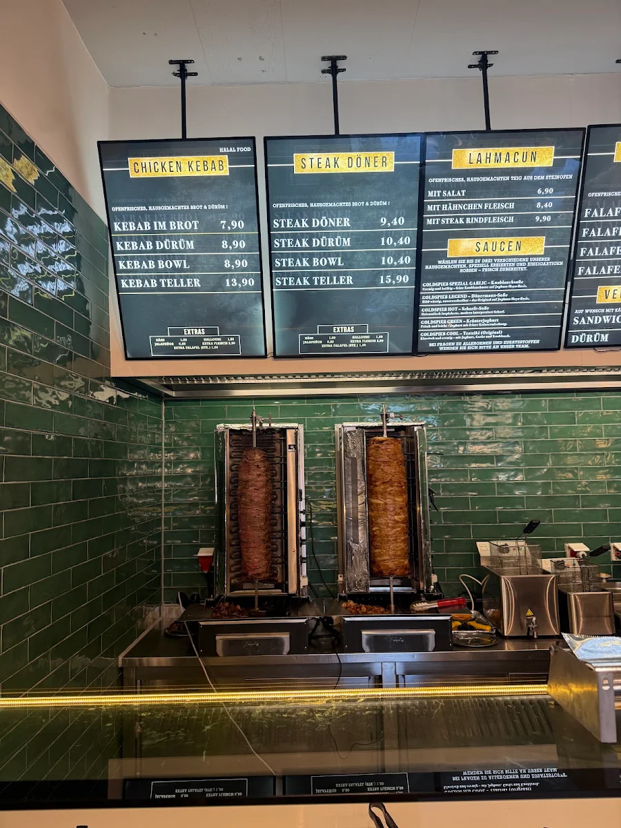 Speisekarte, GOLDSPIEß - PREMIUM STEAK BEEF & CHICKEN DÖNER KEBAB