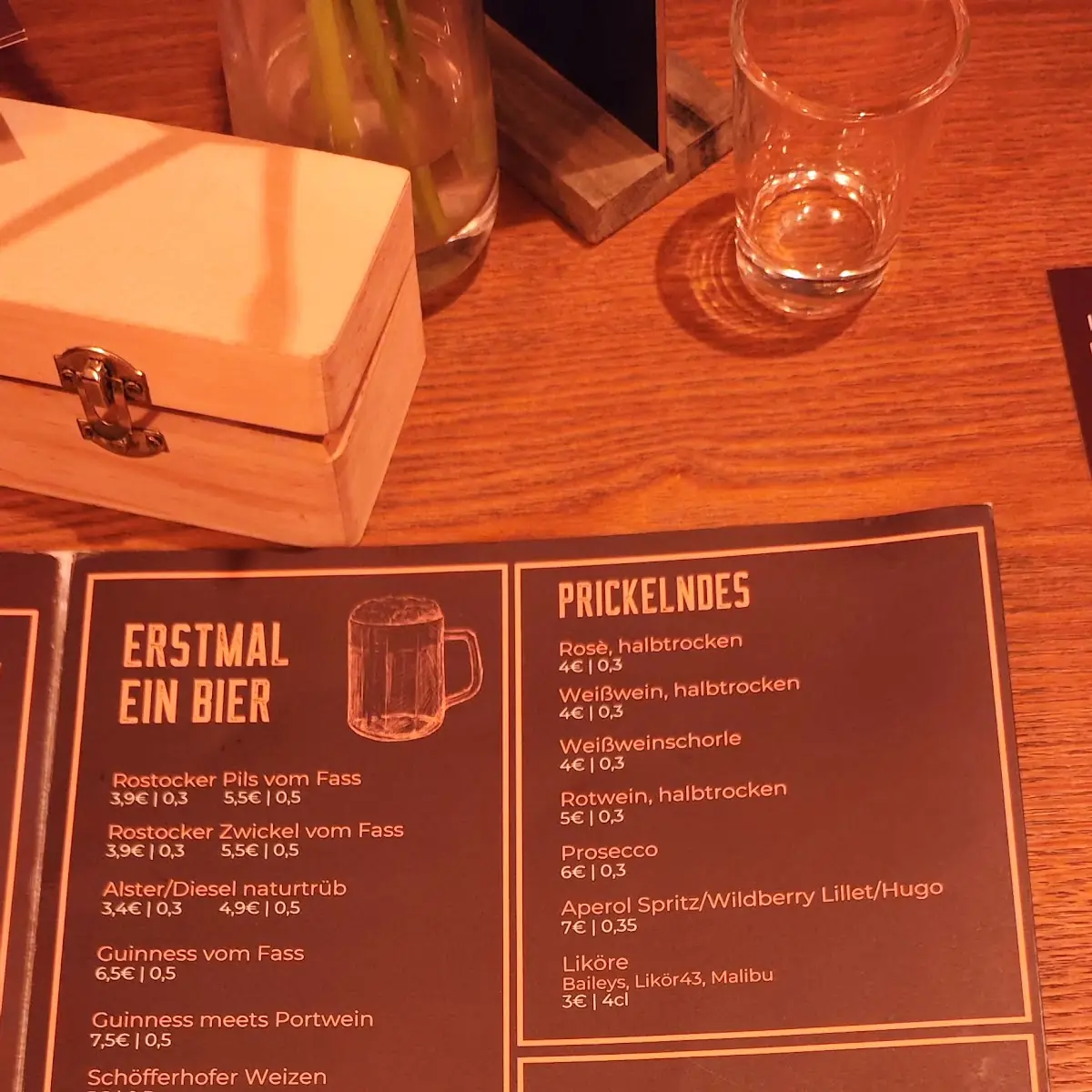 Speisekarte, Restaurant und Bar Vollbarth