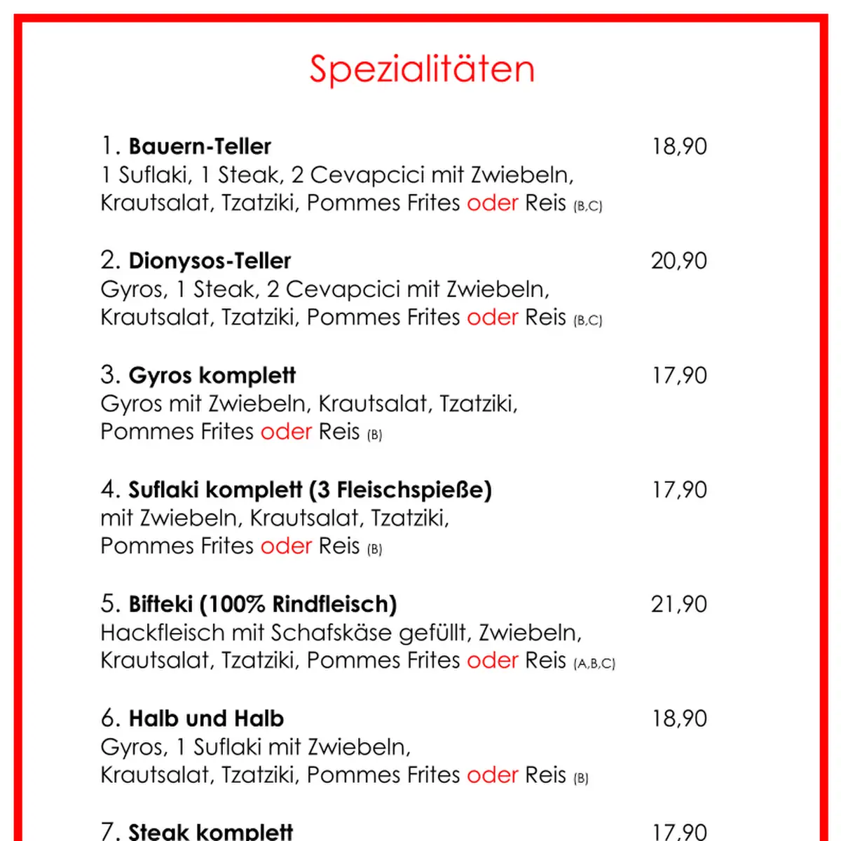 Speisekarte photo 3