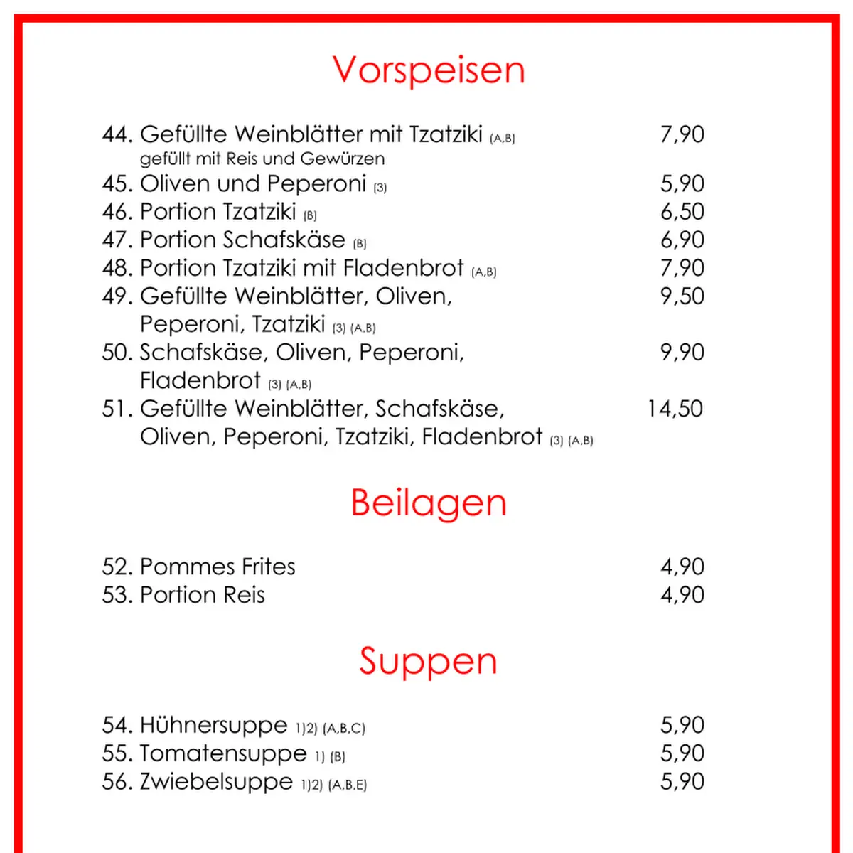 Speisekarte photo 5