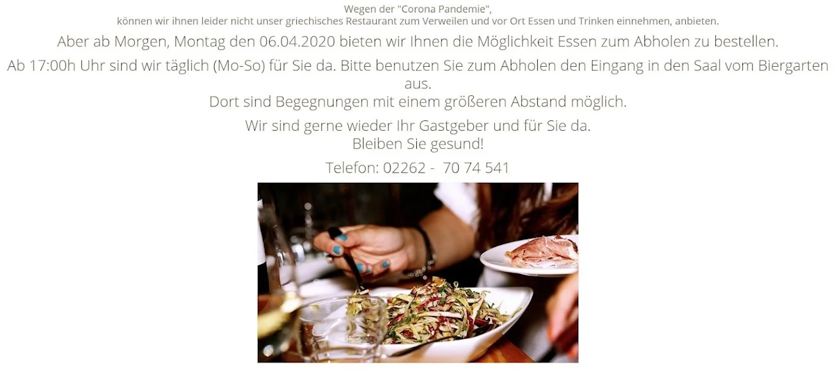 Speisekarte, Restaurant Alt Athen - Oberbantenberger Hof