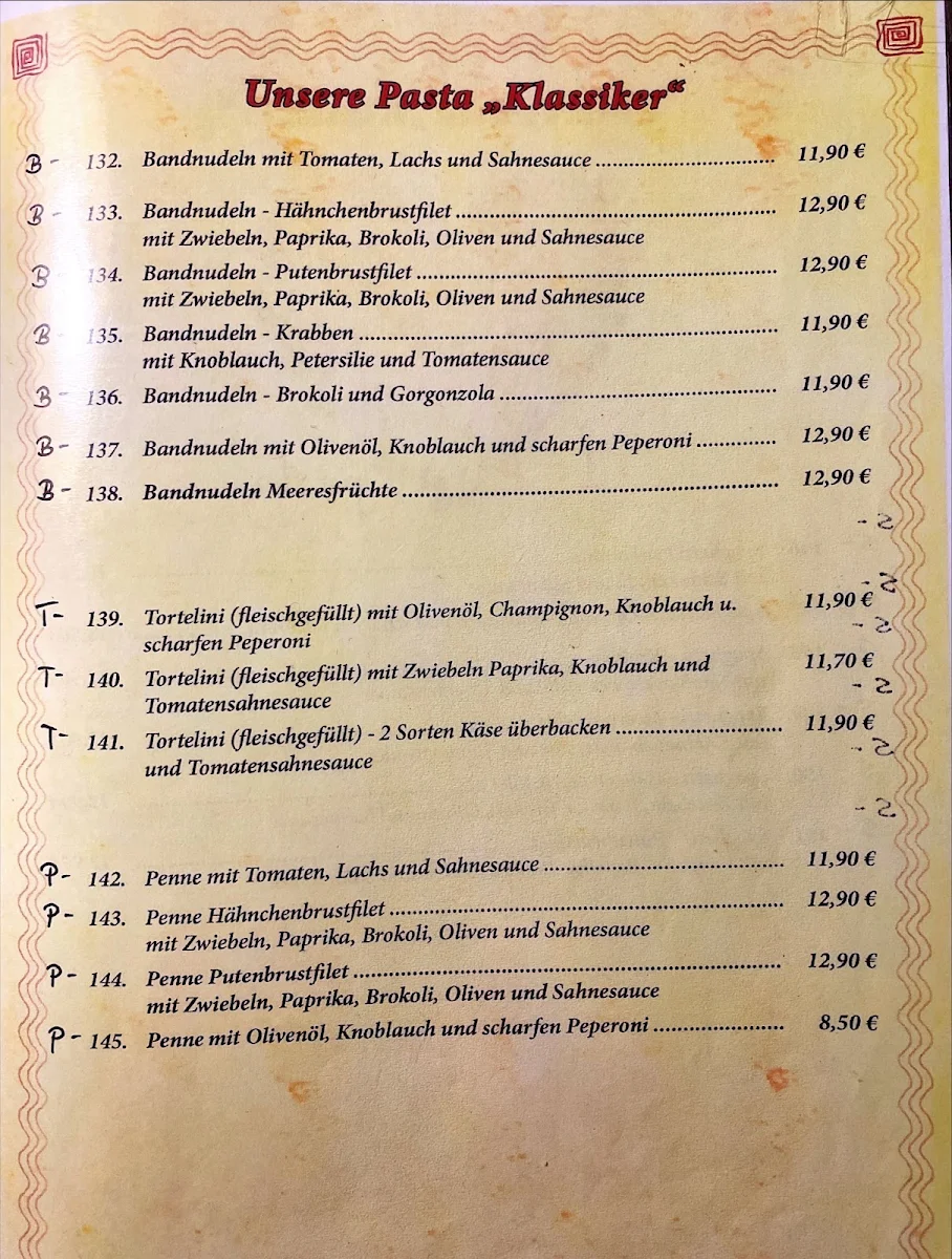 Speisekarte, Gaststätte Zum Steinofen