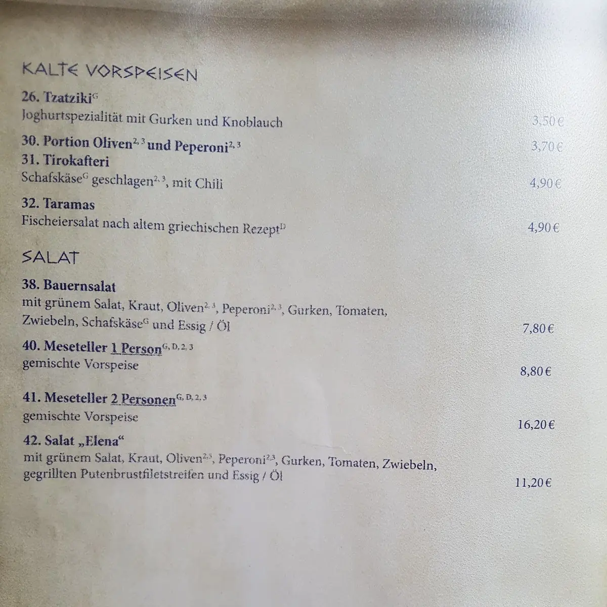 Speisekarte photo 5