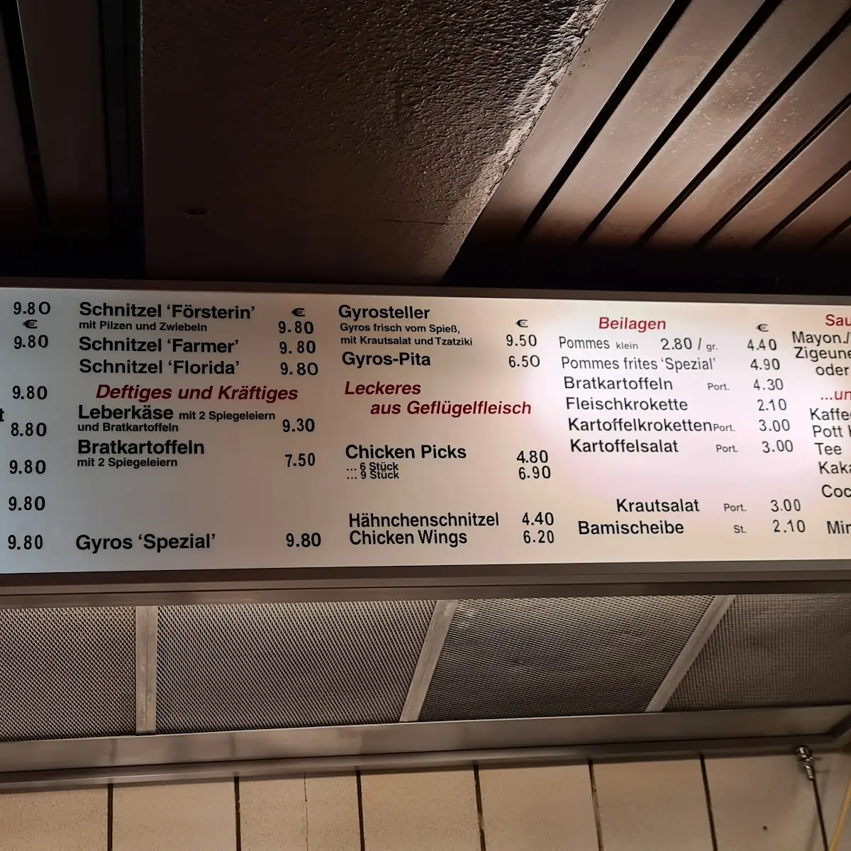 Speisekarte, Paraplü