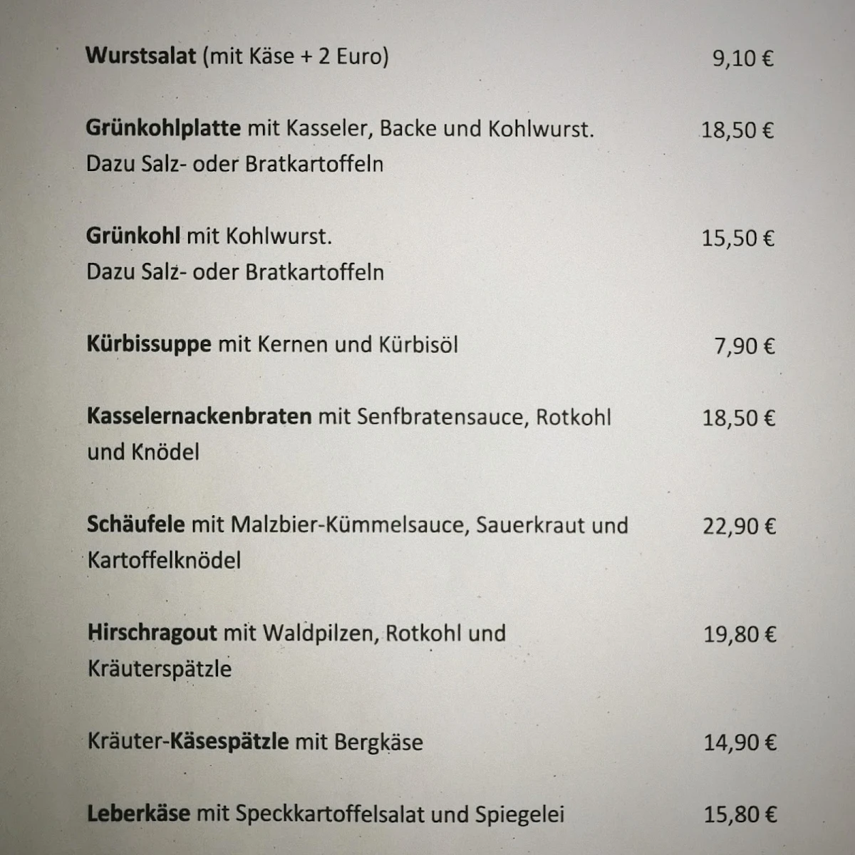 Speisekarte photo 6