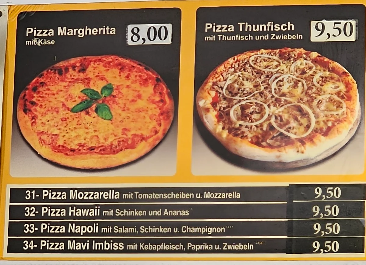 Speisekarte, Mavi Imbiss Krozingen