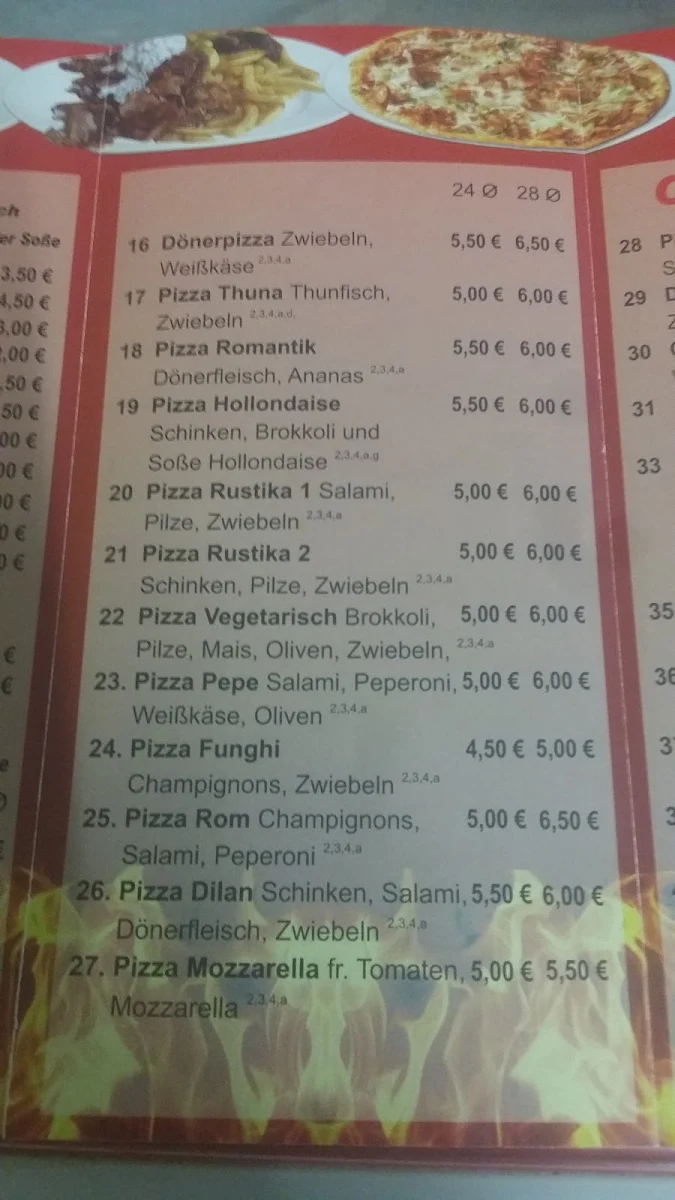 Speisekarte, Yaman Bistro