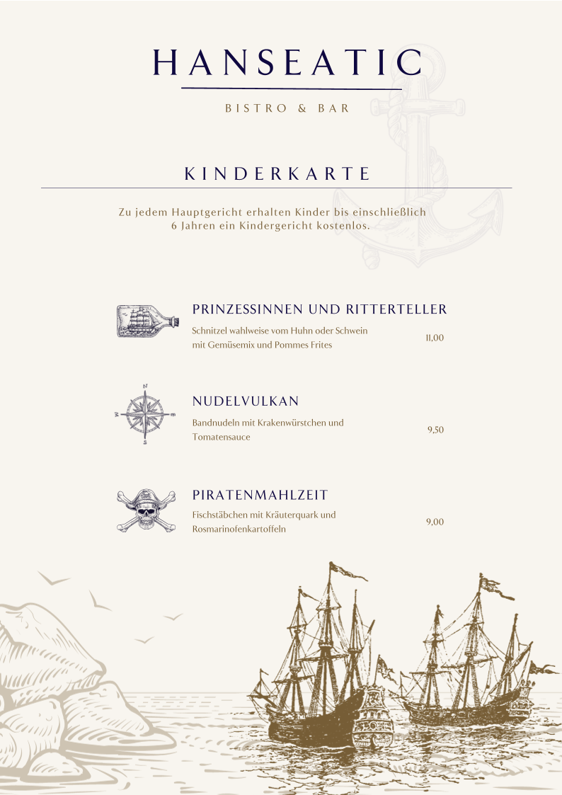 Speisekarte, Hanseatic