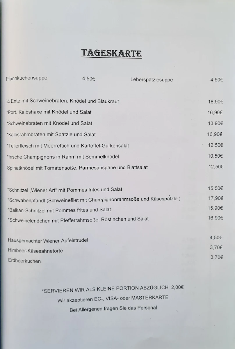 Speisekarte photo 1