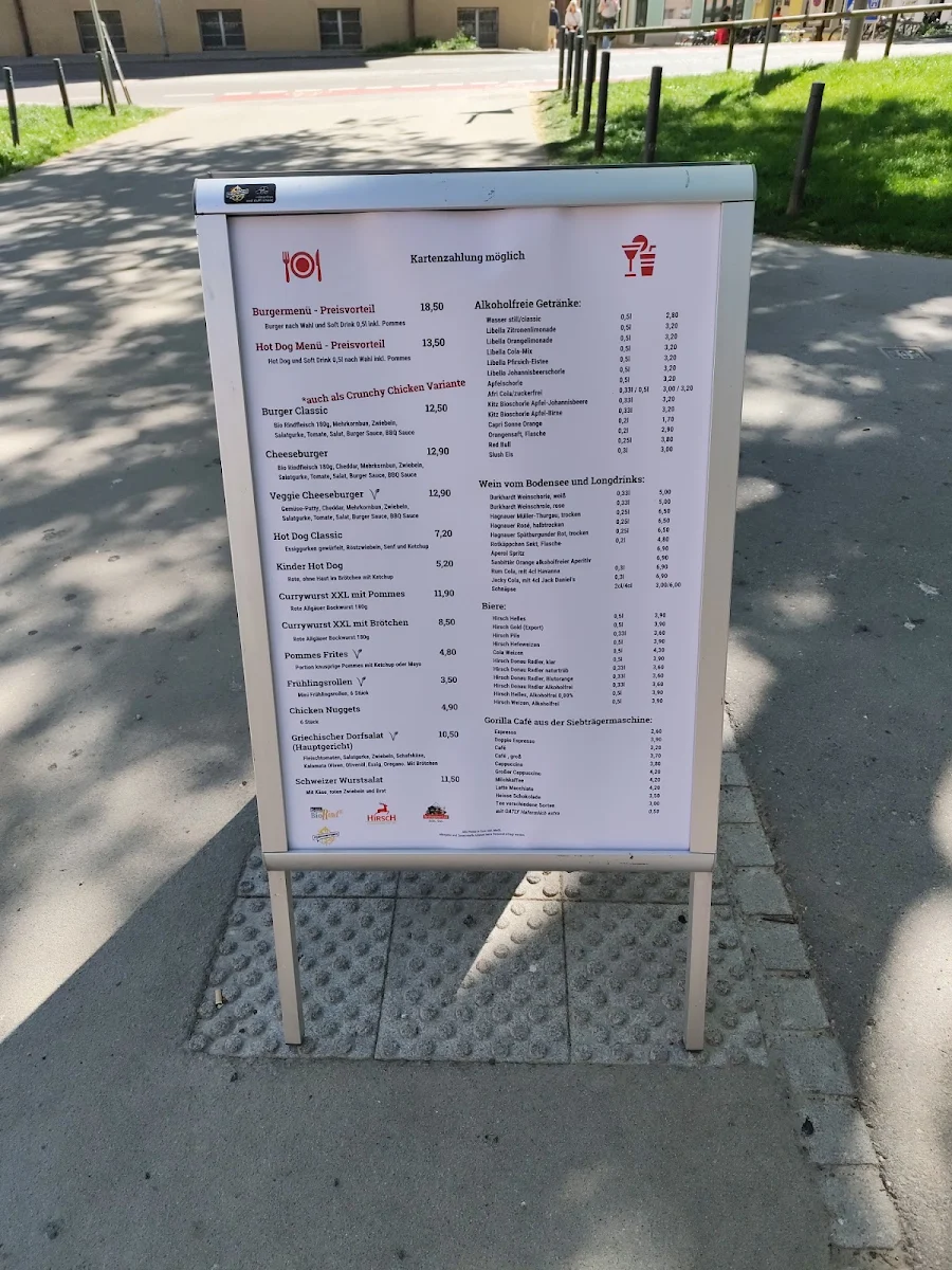 Speisekarte, Milchpilz Lindau Biergarten