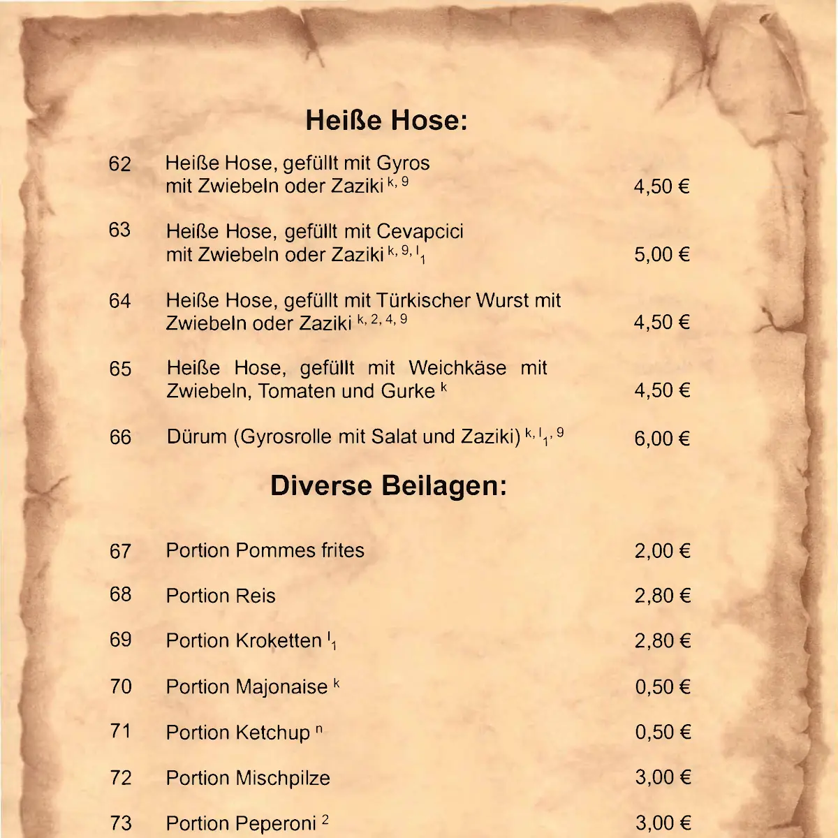 Speisekarte photo 2