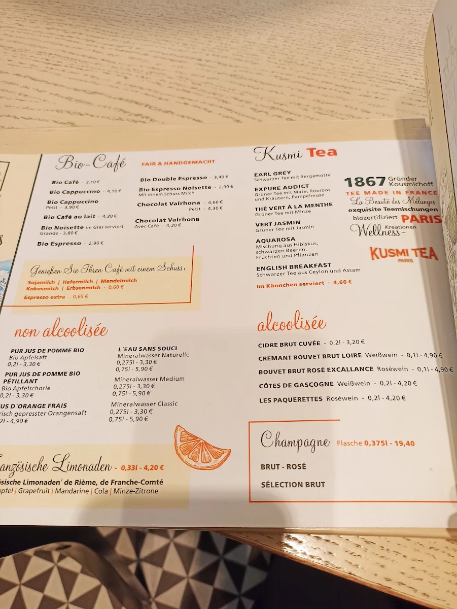 Speisekarte, épi Boulangerie Patisserie