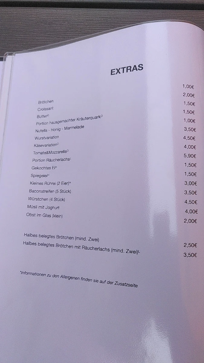 Speisekarte, Siebert's Blankenburg Restaurant & Kaffeehaus