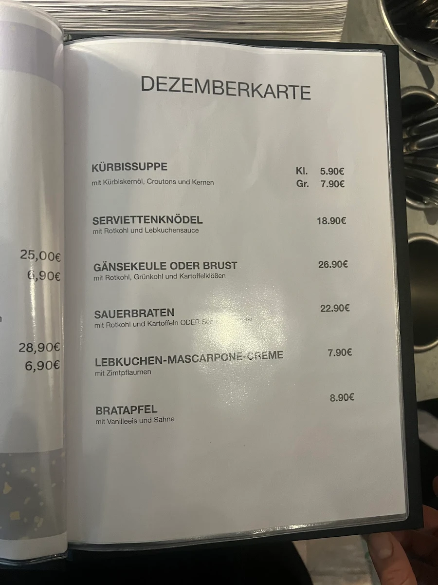 Speisekarte, Siebert's Blankenburg Restaurant & Kaffeehaus