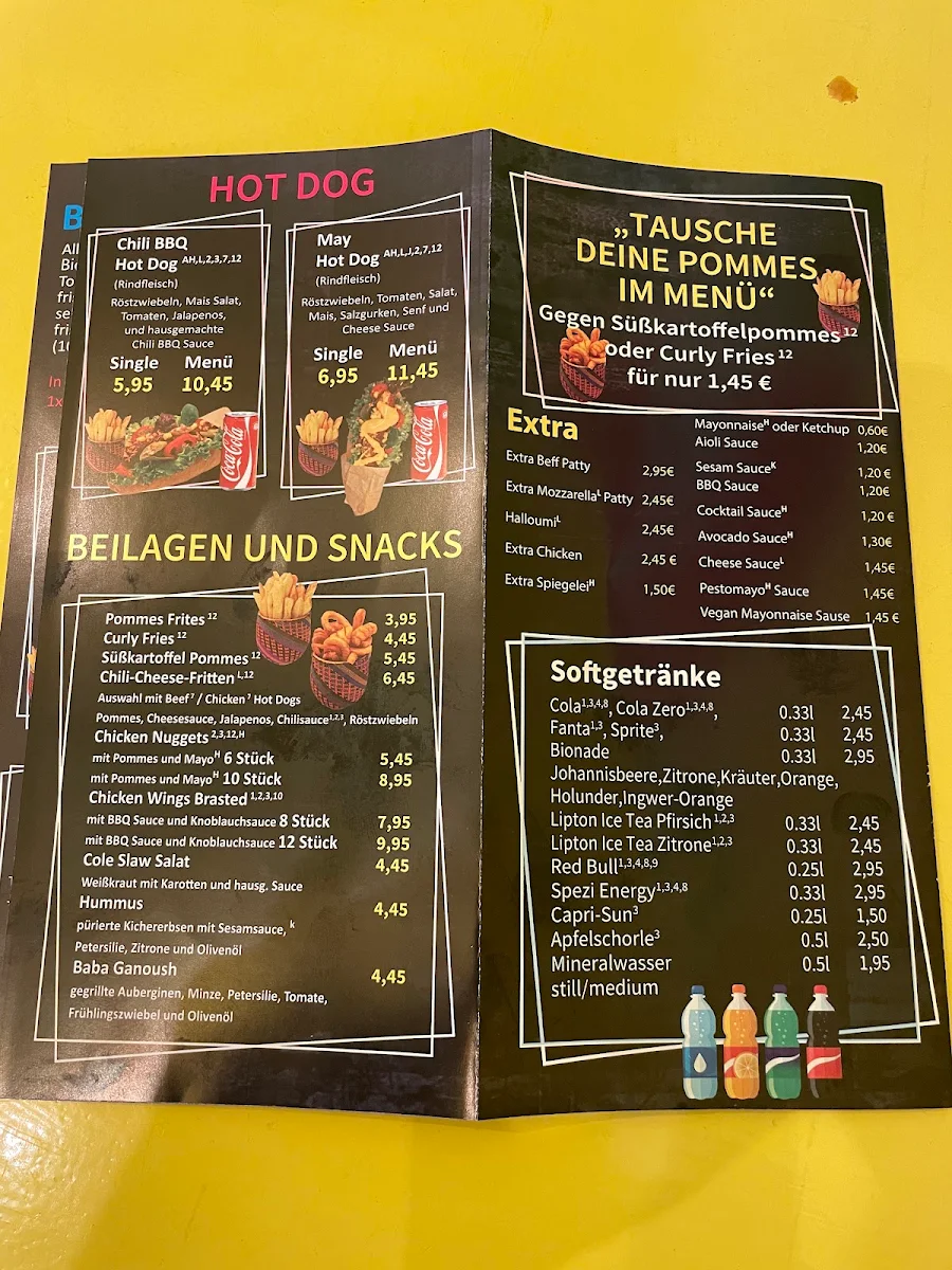 Speisekarte, 90s guys burger