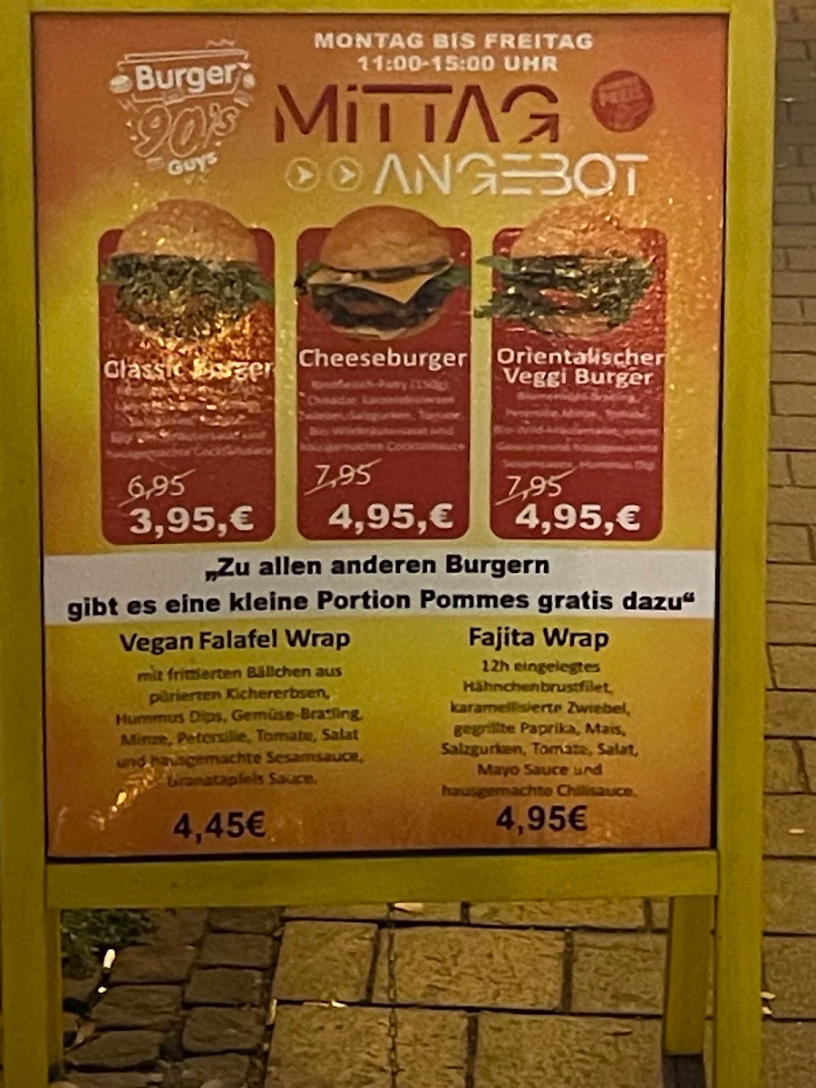 Speisekarte, 90s guys burger