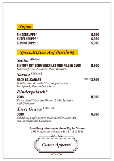 Speisekarte photo 5