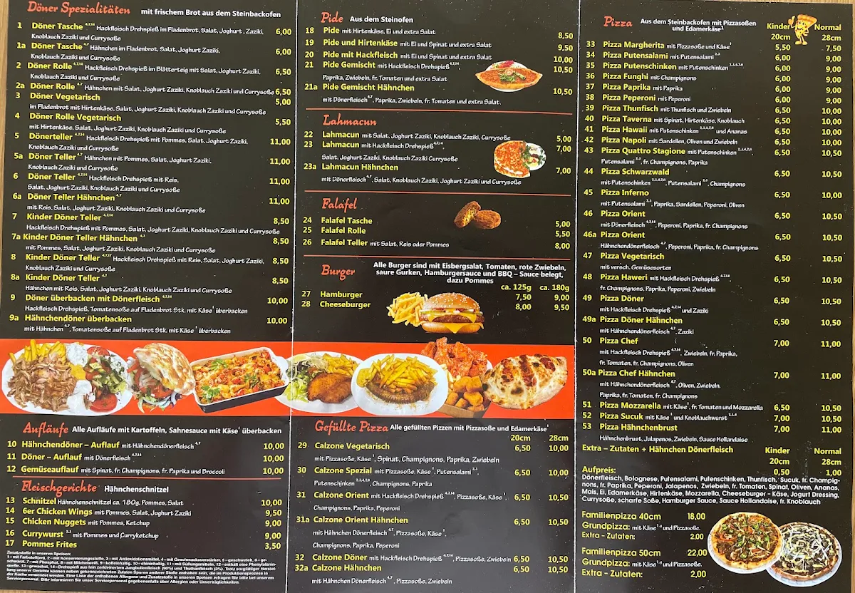 Speisekarte, Aram Kebab Haus - Restaurant Hannover