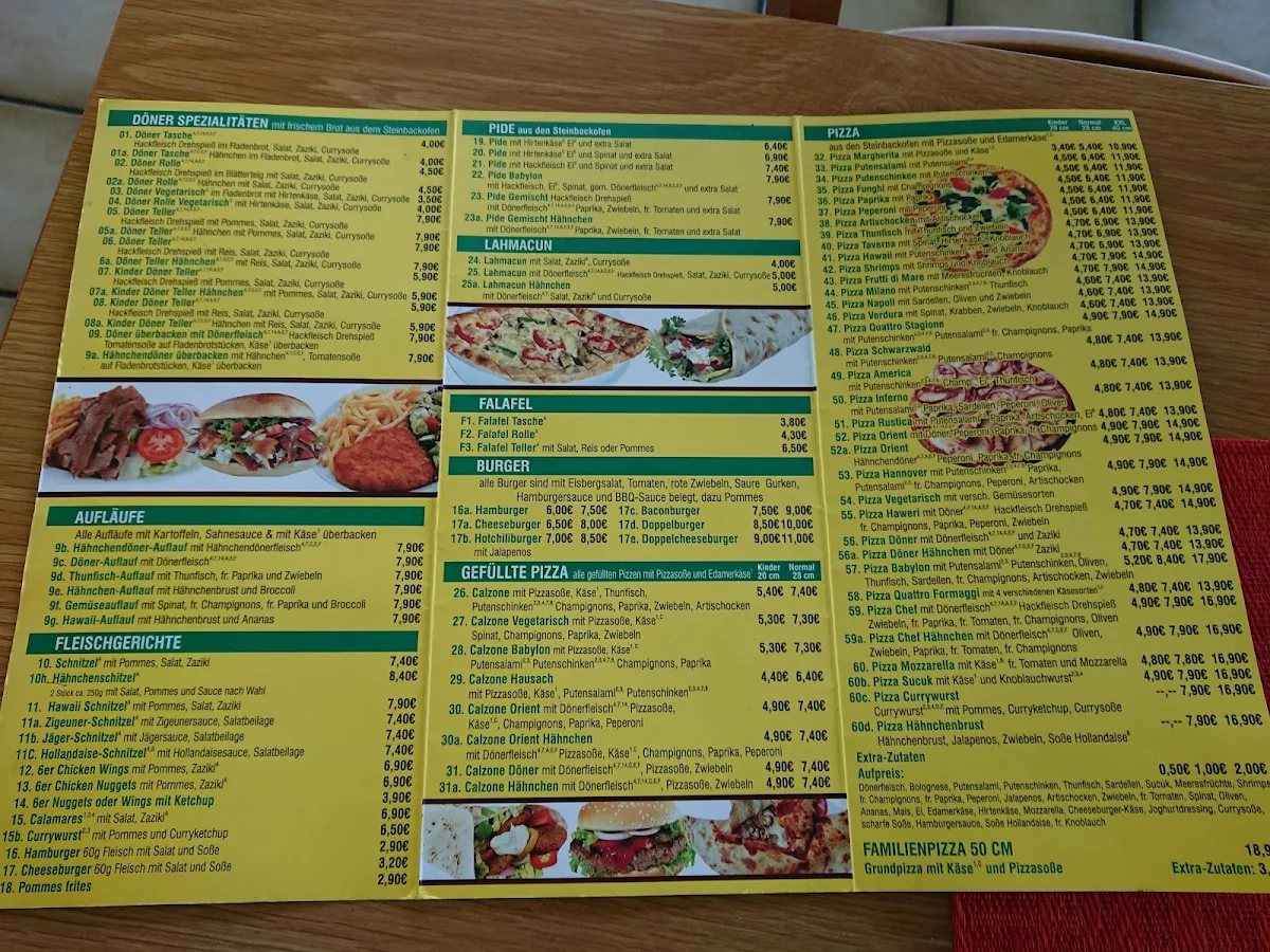 Speisekarte, Aram Kebab Haus - Restaurant Hannover
