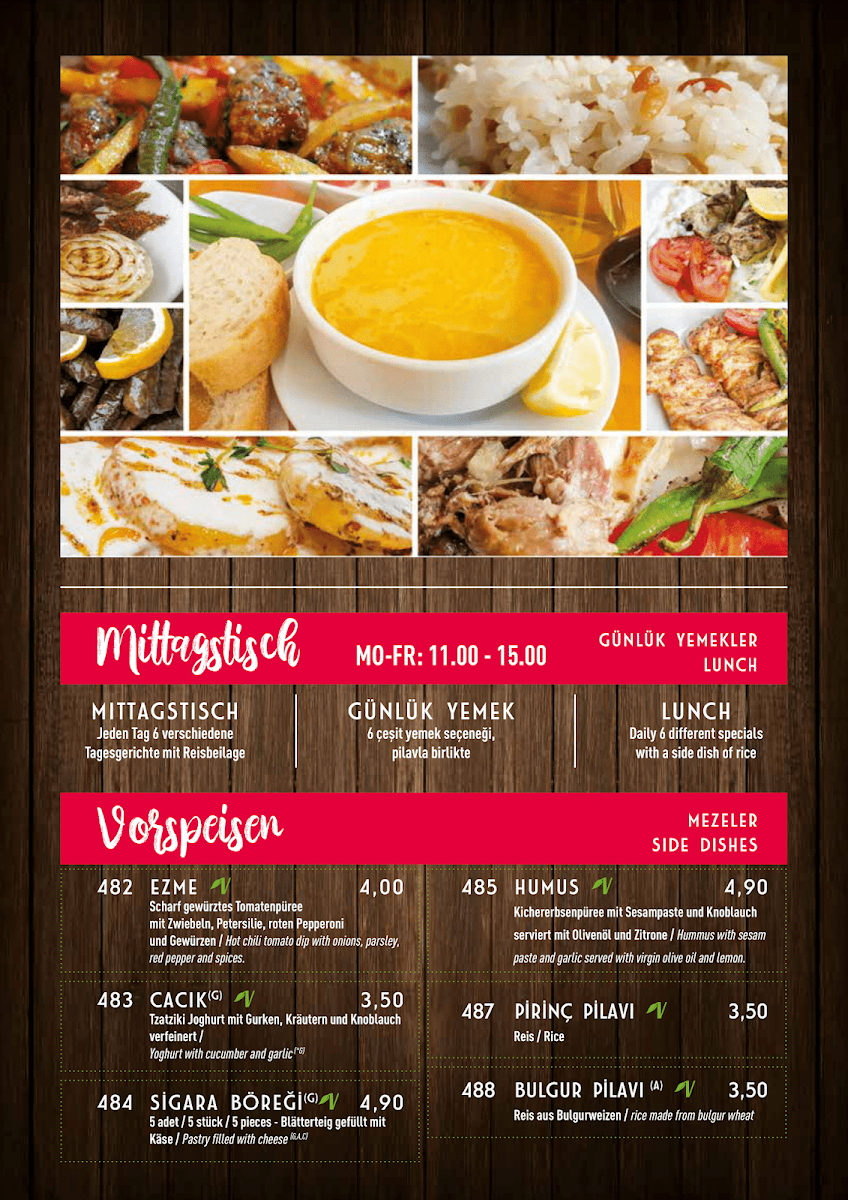 Speisekarte, Lades Holzkohlegrill Restaurant Hamburg