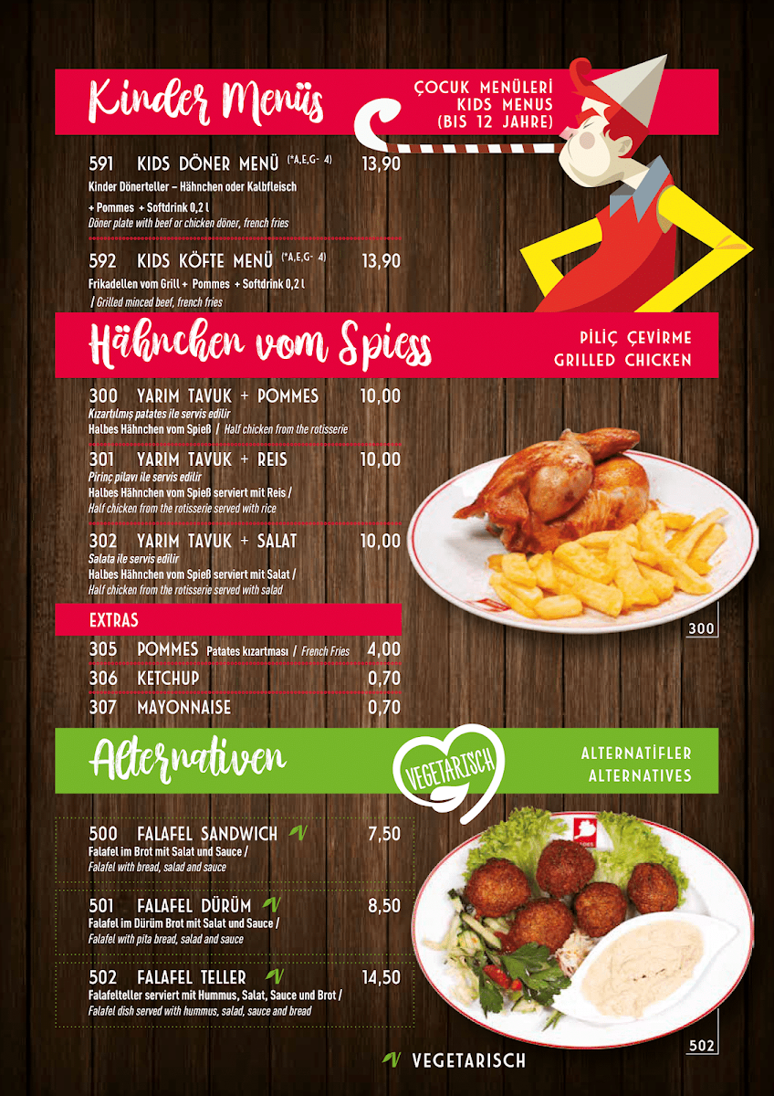 Speisekarte, Lades Holzkohlegrill Restaurant Hamburg